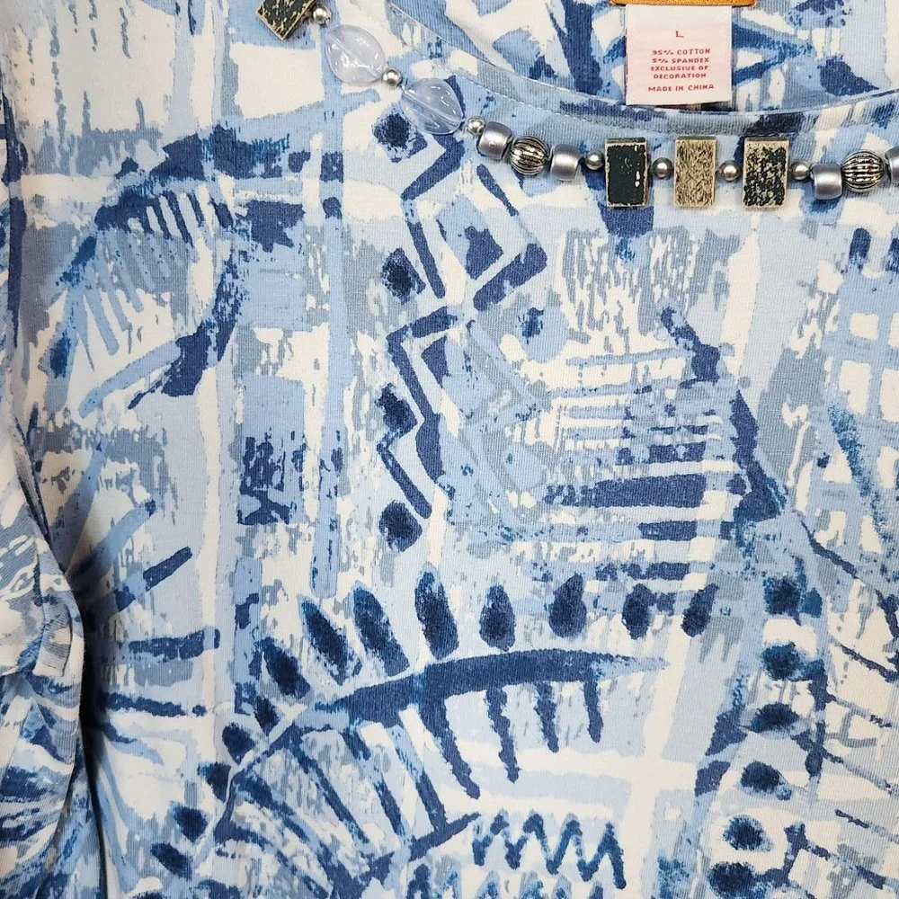 Ruby Rd Blue/white top - Picture 2 of 2